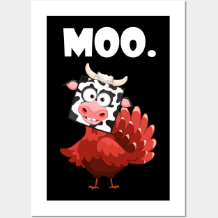 turkey moo funny thanksgiving Posters and Art